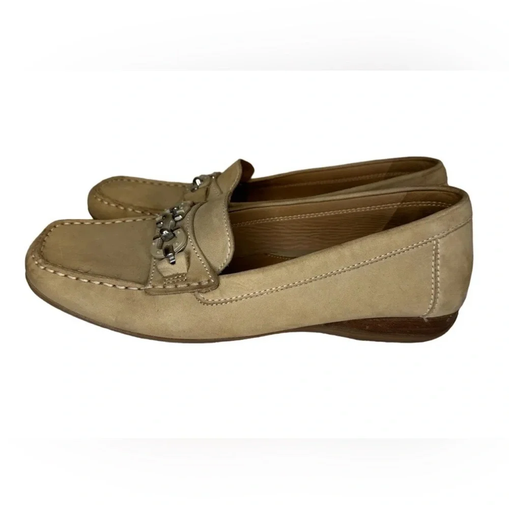 Geox Respira Women's ~ Size 39.5/ US 10 ~ Tan Horsebit Slip On Loafers Shoes